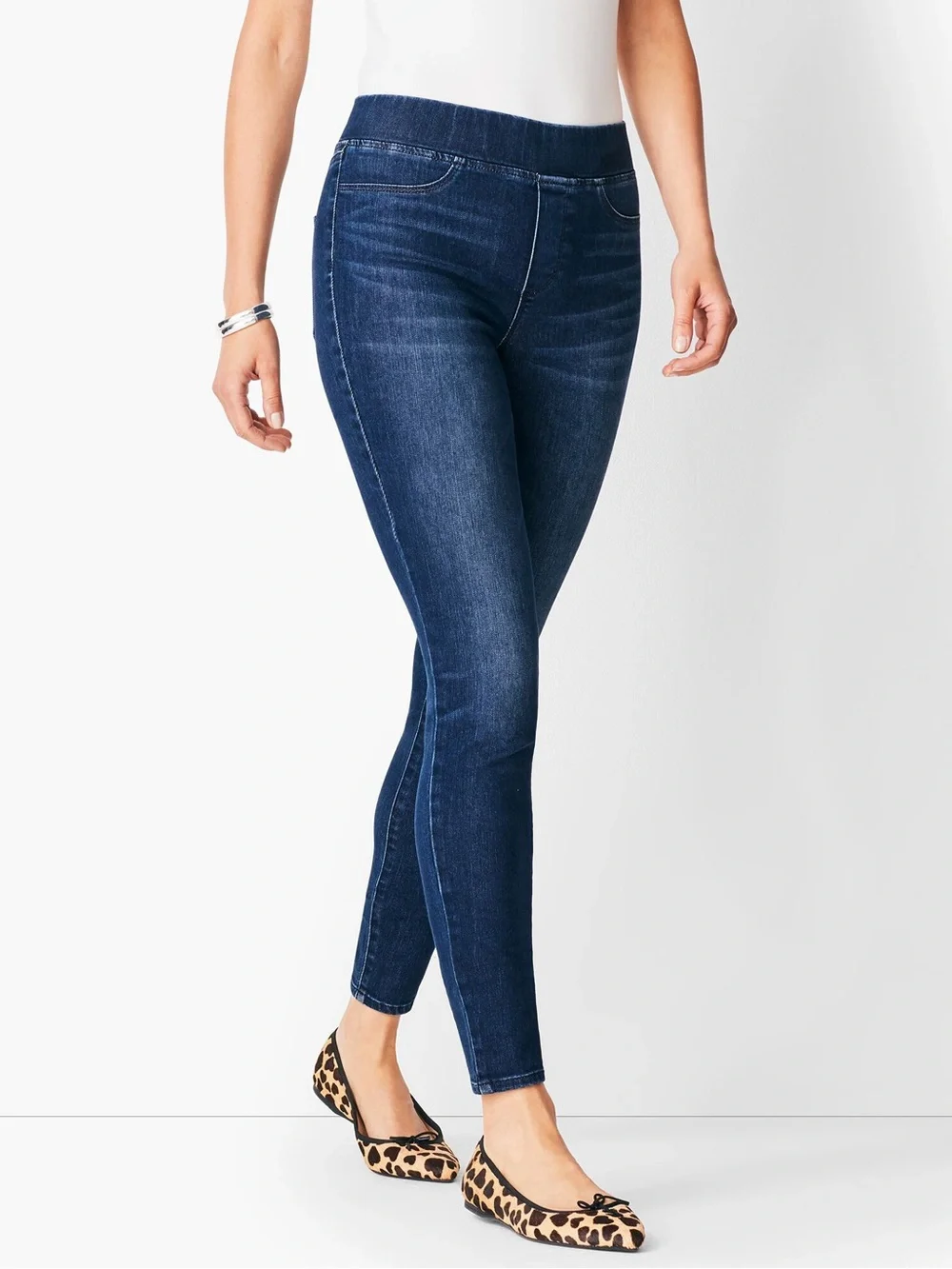 Talbots Pull On Jegging Blue 10 Petite Stretch Minimalist Effortless Casual‎